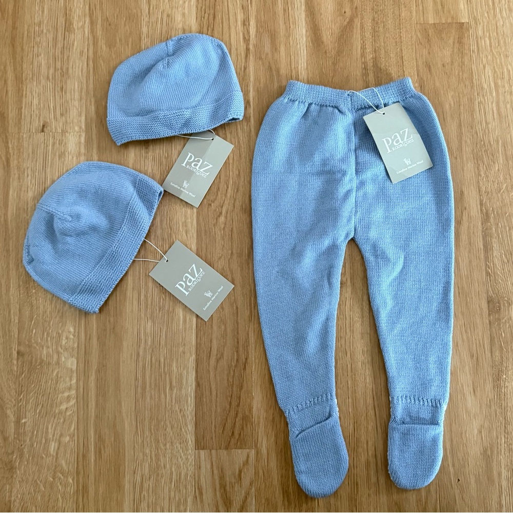 NEW PAZ Rodríguez Footed Leggings And Matching Knit Beanies - 1,3,6 Months